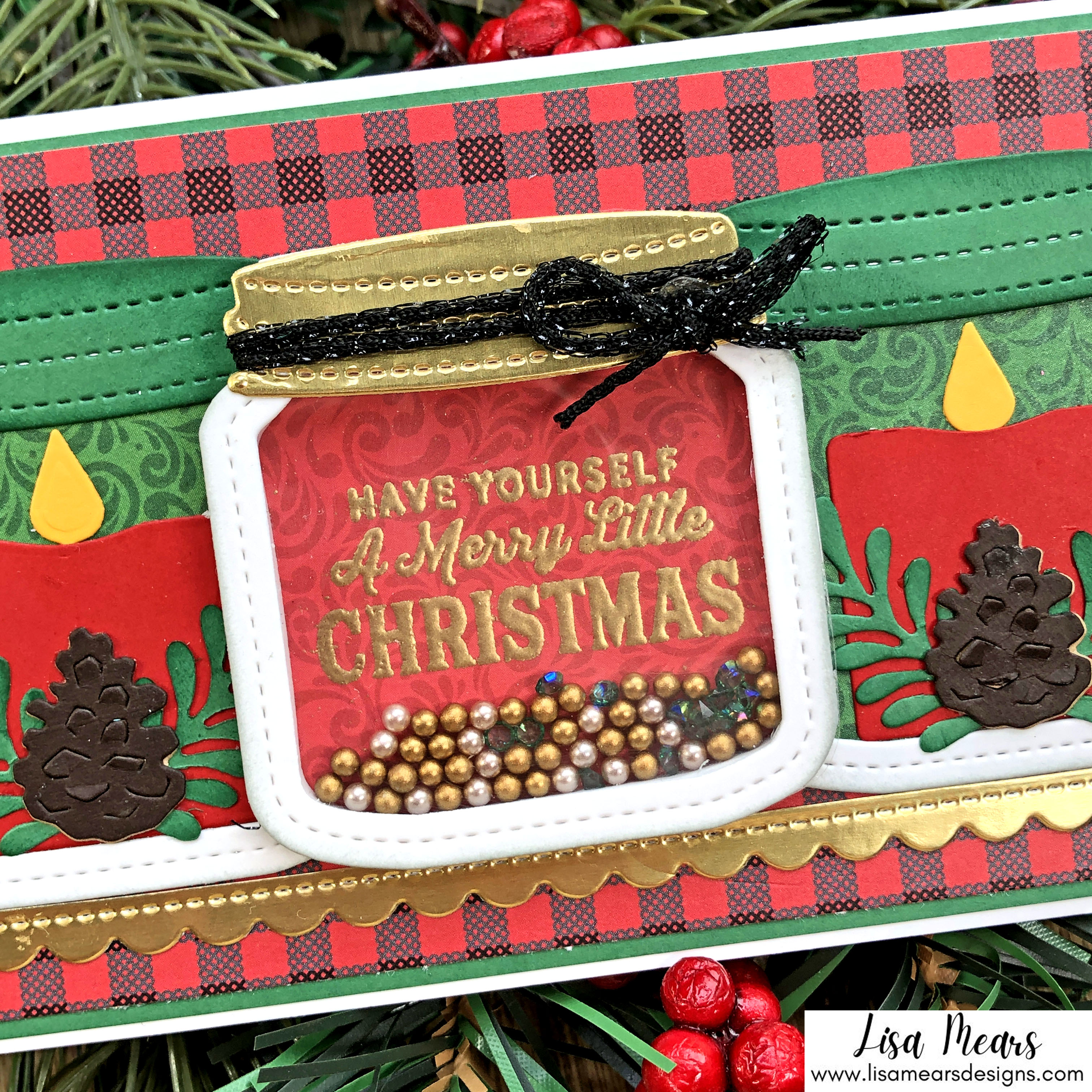 Queen & Co Holiday Jar Shaker Kit - 10 Cards 1 Kit - Christmas Mini Slimline Card