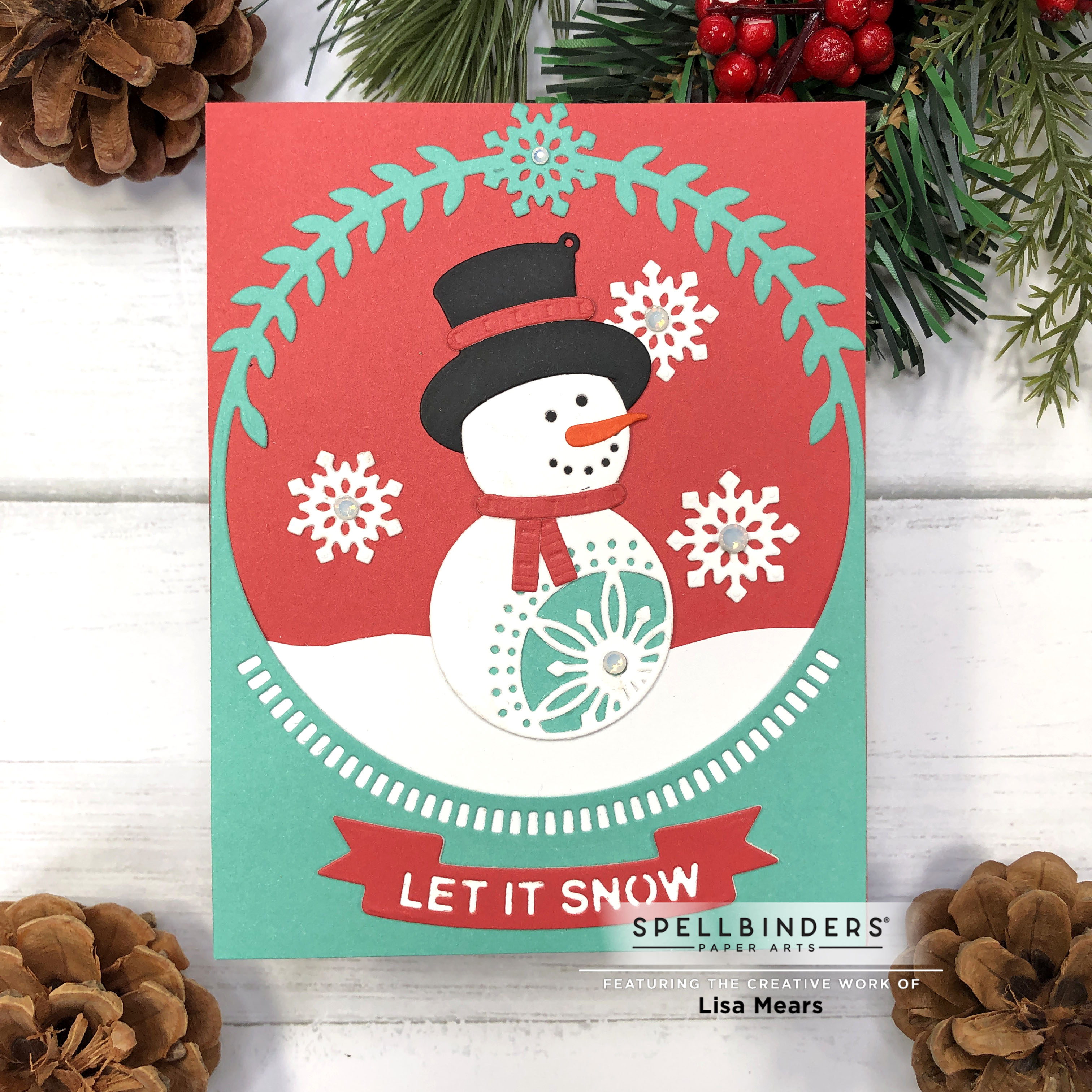 Spellbinders Christmas Flourish Collection - Let It Snowman A2 Cardfront