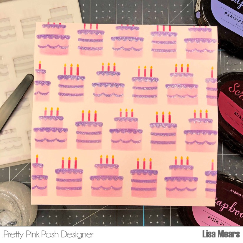 Layered Birthday Cakes Stencil Pretty Pink Posh