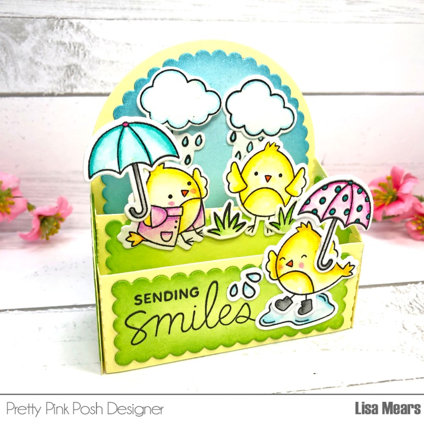 Scallop Box Card with Spring Chicks Pretty Pink Posh
